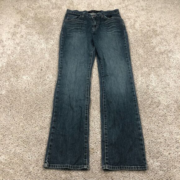 Calvin Klein Pants Womens 8 Blue Bootcut Jeans Distress Whisker Ladies 30x33 - Picture 1 of 13